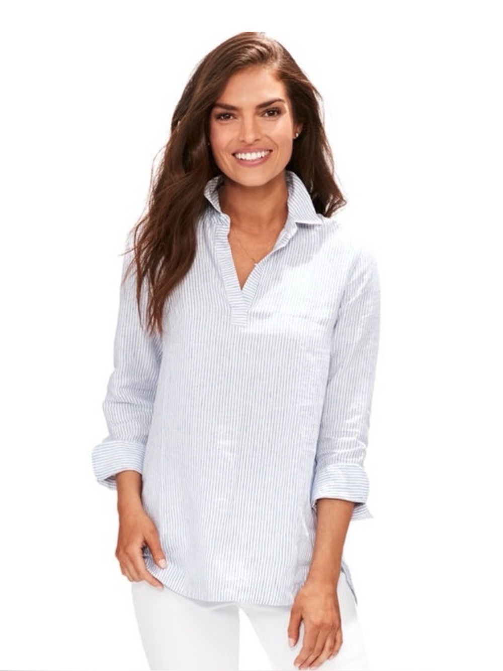 Vineyard Vines Linen Striped Lucaya Tunic | Medium